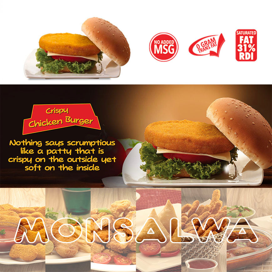MONSALWA - 香脆雞肉漢堡 - 18塊肉餅