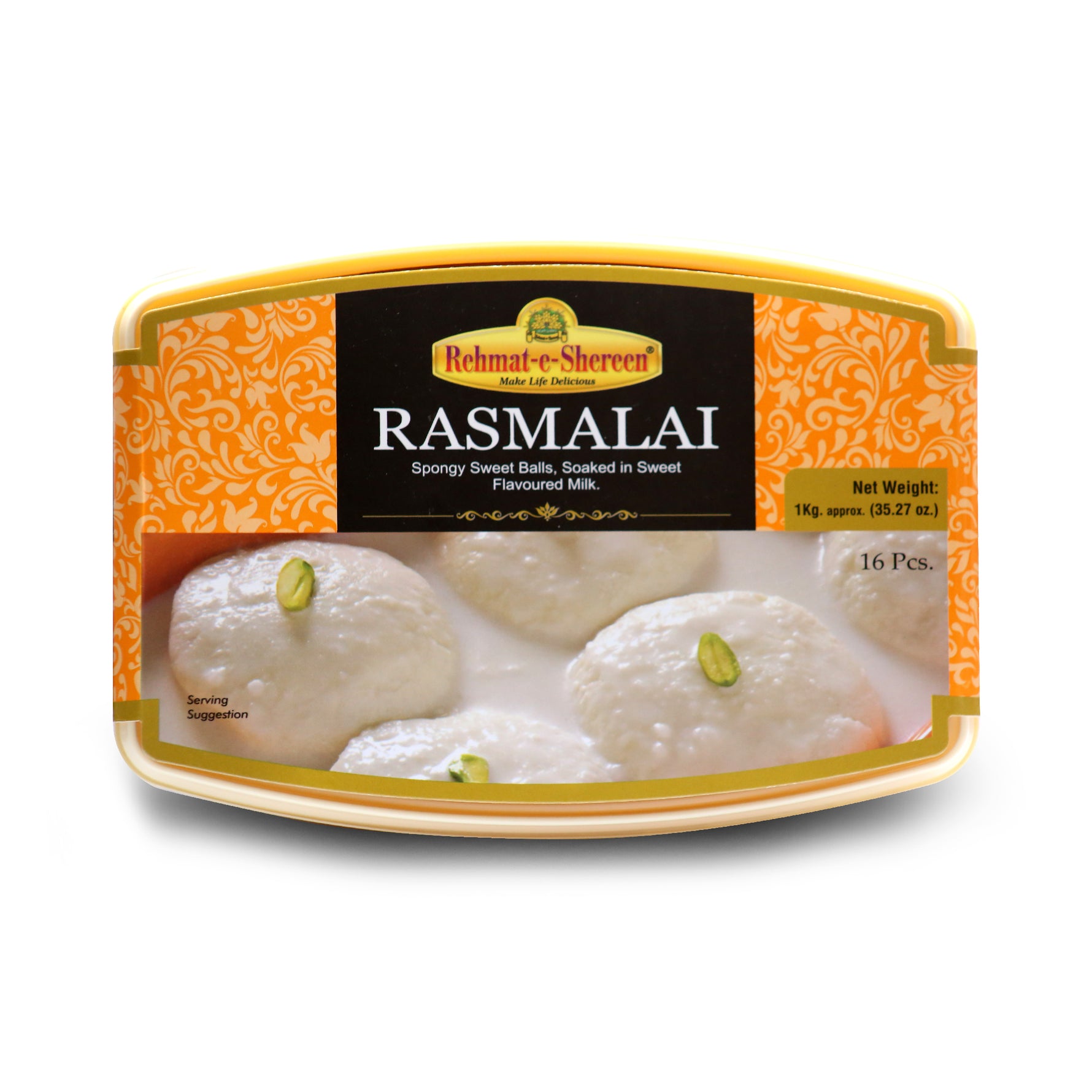 REHMAT-E-SHEREEN - RASMALAI (浸泡在甜味牛奶中的海绵状甜球) - 500克