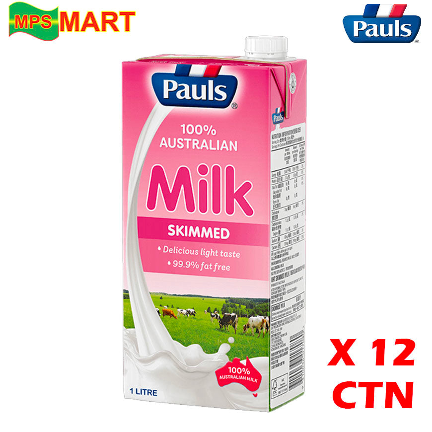 PAULS - 低脂保久乳 - 1 公升 x 12