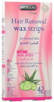 HEMANI - HAIR REMOVAL WAX STRIPS WITH CUCUMBER - 42 PIECES